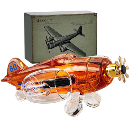 Birthday Gifts for Men Dad,  Fighter Aircraft Whiskey Decanter Set with Whiskey Glasses, Cool Anniversary Fathers Gift Ideas for Him Husband Brother, Funny Military Present, Bar Drinking Party