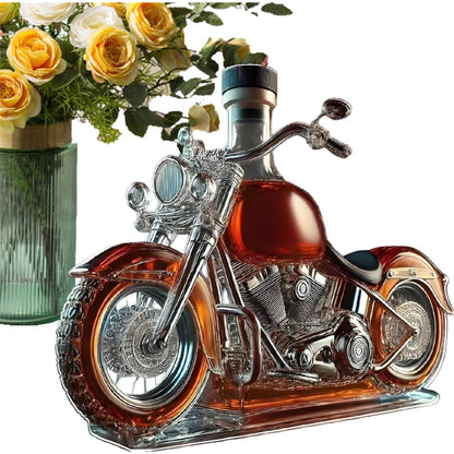 Glass Wine Decanter | Motorcycle Liquor Decanter Wine Bottle,Funny Drink Bottle Liquor Dispenser for Men Dad Motorcycle Lovers Home Kitchen Commercial Whisky Vodka Holiday