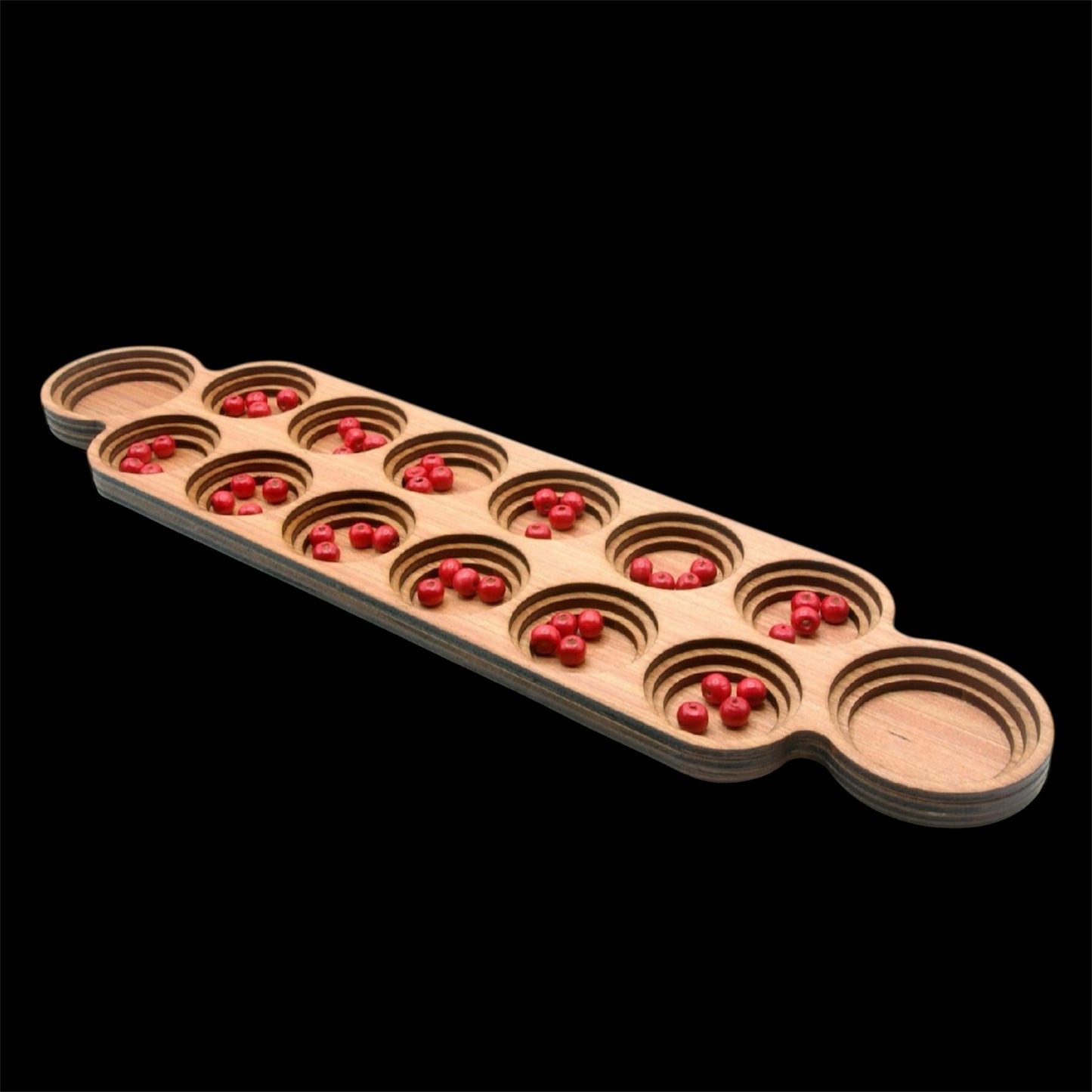 Mancalla/Wari, Traditional Wooden Board Game