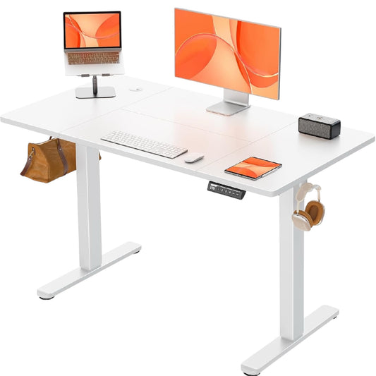 ErGear Electric Standing Desk Height Adjustable 120 X 60Cm, Sit Stand Desk with 4 Memory Smart Pannel, Home Office Desk with Splice Board