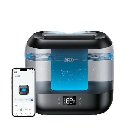Dreo Smart Humidifier for Bedroom, 4L Cool Mist Humidifier for Home Baby, Humidity Sensor, Auto Mode, 32H Last, Oil Diffuser, 28Db Quiet Ultrasonic Humidifiers for Large Room Indoor, Works with Alexa