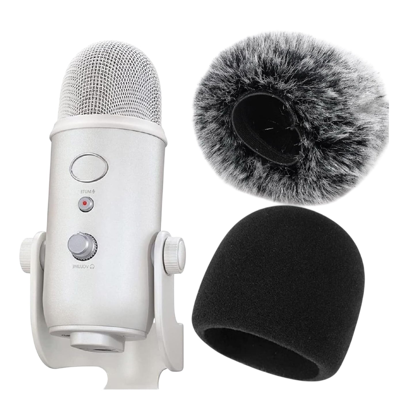 YOUSHARES Anti-Pop Foam Filter in Windshield Fur for Blue Yeti Microphone, Blue Yeti Pro Micro anti Wind Cap (2 Packs)