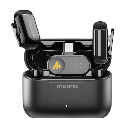 MAONO Wireless Microphone for Iphone 17/16/15 & Android, USB-C Wireless Mini Mic with Pro Sound, Noise Cancellation, AI Voice Changer, 30H Battery for Video Recording Vlog Tiktok Youtube,Wave T1 Mini