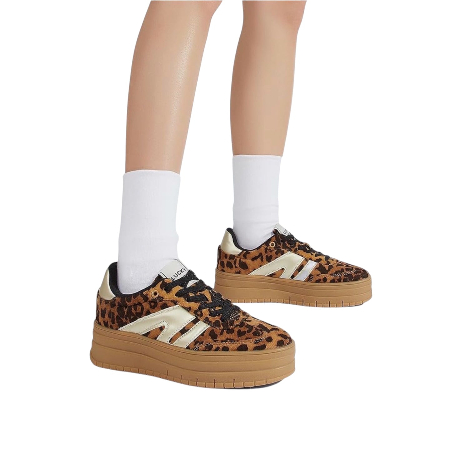 LUCKY STEP Women's Platform Gum Thick Sole Fashion Sneakers Classic Retro Rubber Low Top Casual Tennis Skate Walking Shoes