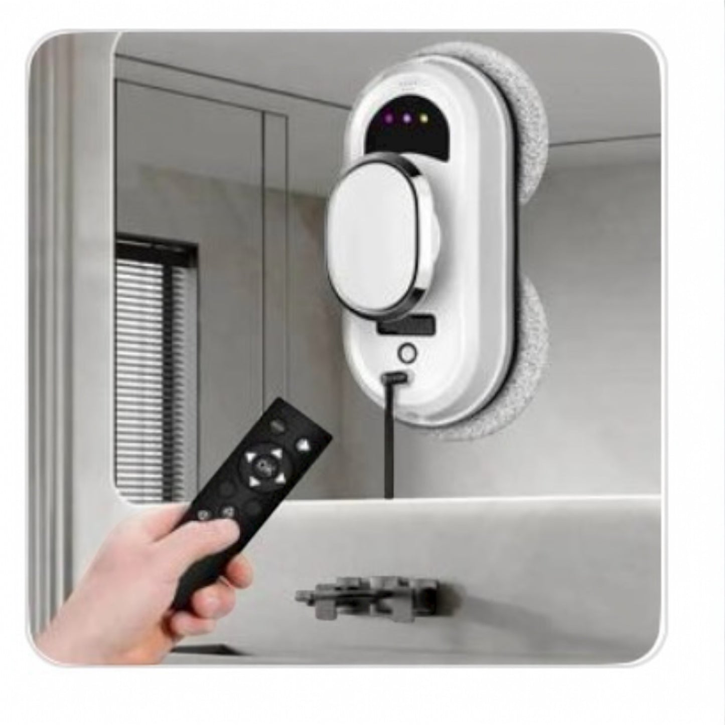 CHOVERY CL.1 Robot Glass Cleaner, Remote Control, Deep Cleaning, Intelligent Edge Detection System, Suitable for Windows, Tiles, Bathrooms (White)