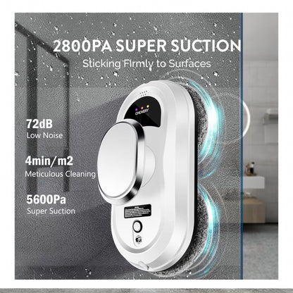 CHOVERY CL.1 Robot Glass Cleaner, Remote Control, Deep Cleaning, Intelligent Edge Detection System, Suitable for Windows, Tiles, Bathrooms (White)