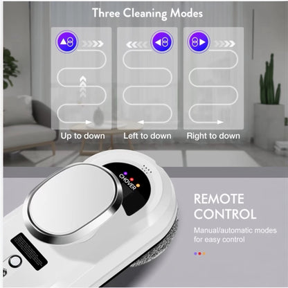 CHOVERY CL.1 Robot Glass Cleaner, Remote Control, Deep Cleaning, Intelligent Edge Detection System, Suitable for Windows, Tiles, Bathrooms (White)