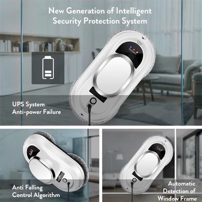 CHOVERY CL.1 Robot Glass Cleaner, Remote Control, Deep Cleaning, Intelligent Edge Detection System, Suitable for Windows, Tiles, Bathrooms (White)