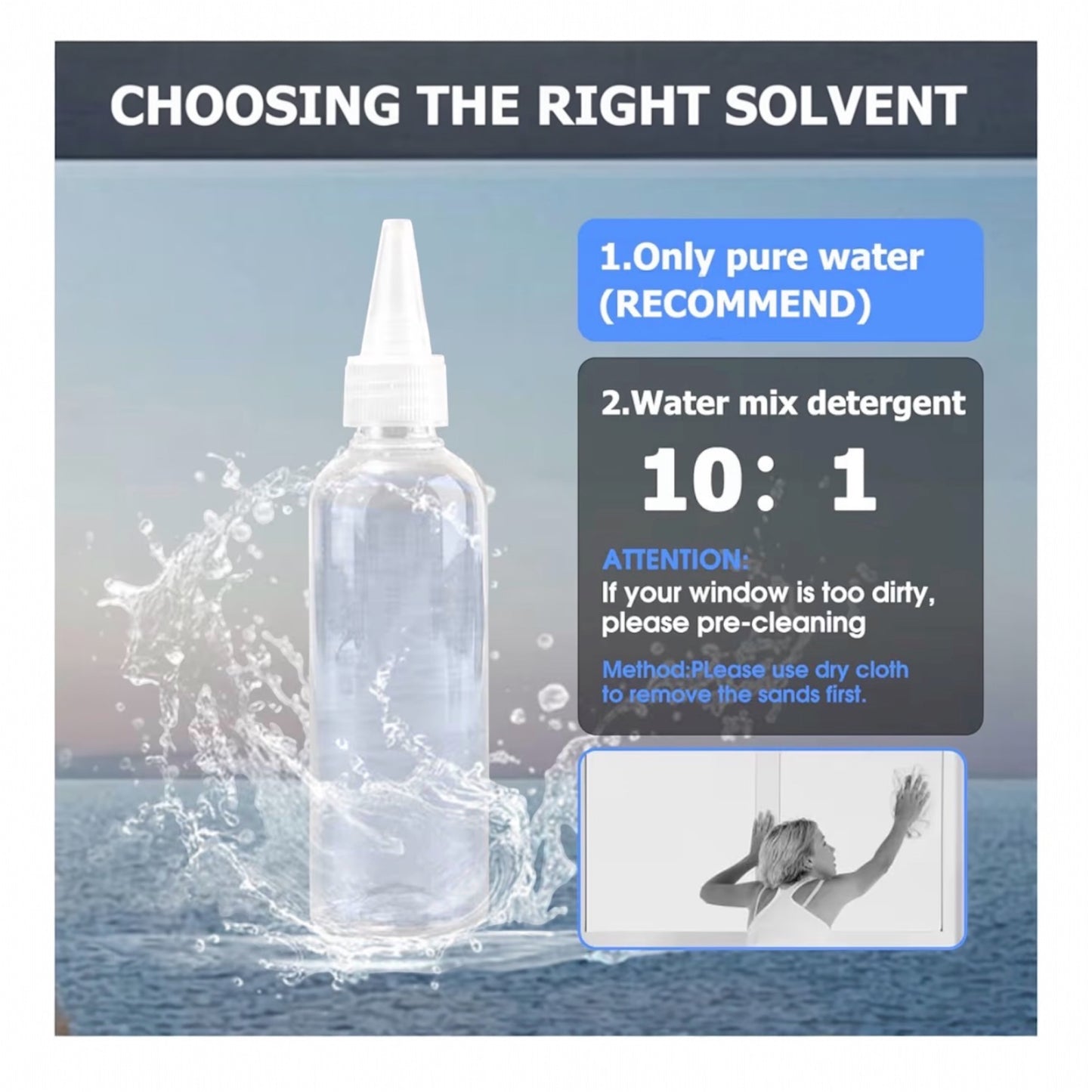 CHOVERY CL.1 Robot Glass Cleaner, Remote Control, Deep Cleaning, Intelligent Edge Detection System, Suitable for Windows, Tiles, Bathrooms (White)