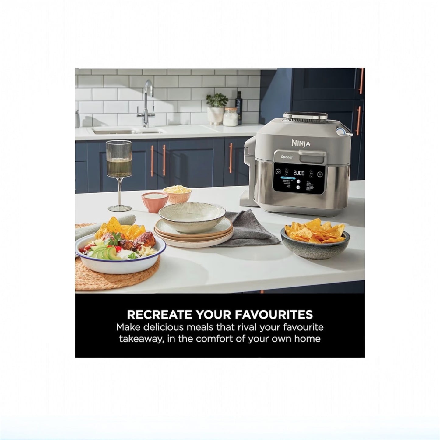 Speedi 12-in-1 Multi-Cooker, Air Fryer and Slow Cooker, 5.7L Cooking Pot, Meals for 4 in Minutes, Air Fry, Steam, Grill, Bake, Roast, Sear, Slow Cook and More, Stone Gold