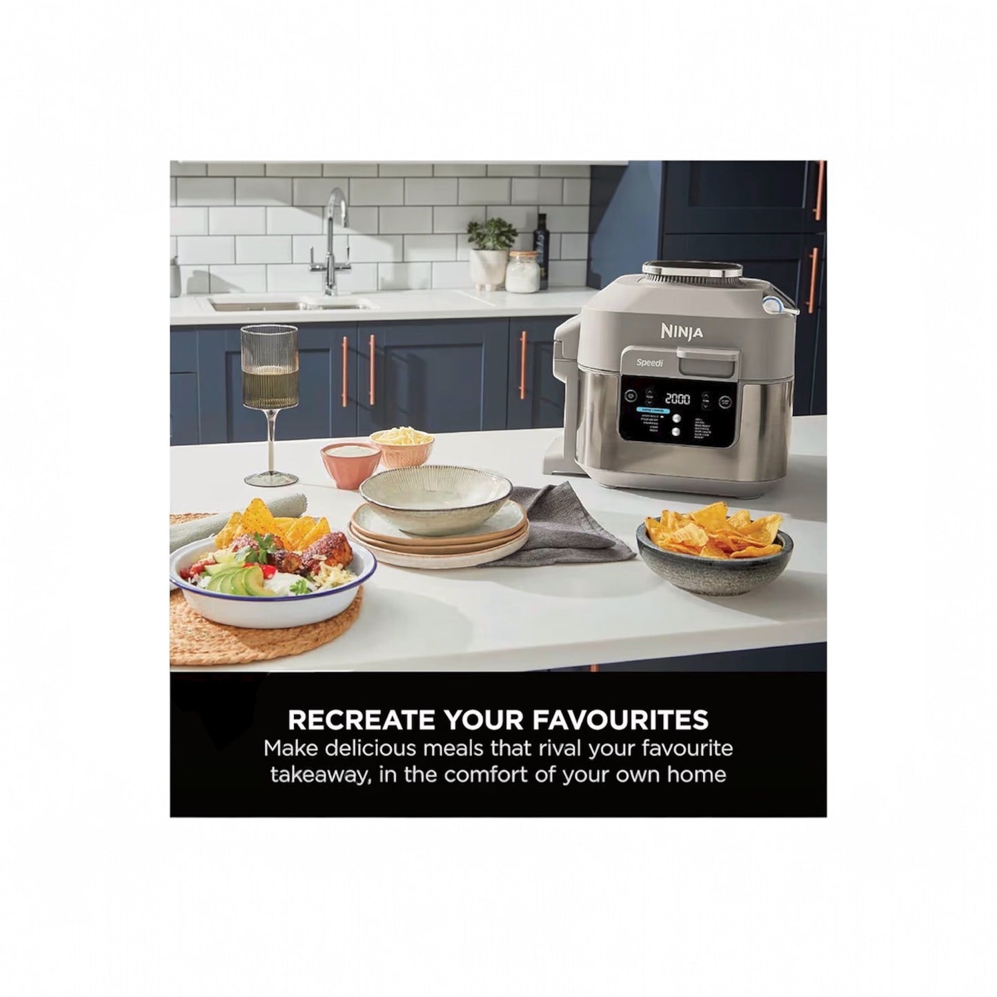 Speedi 12-in-1 Multi-Cooker, Air Fryer and Slow Cooker, 5.7L Cooking Pot, Meals for 4 in Minutes, Air Fry, Steam, Grill, Bake, Roast, Sear, Slow Cook and More, Stone Gold