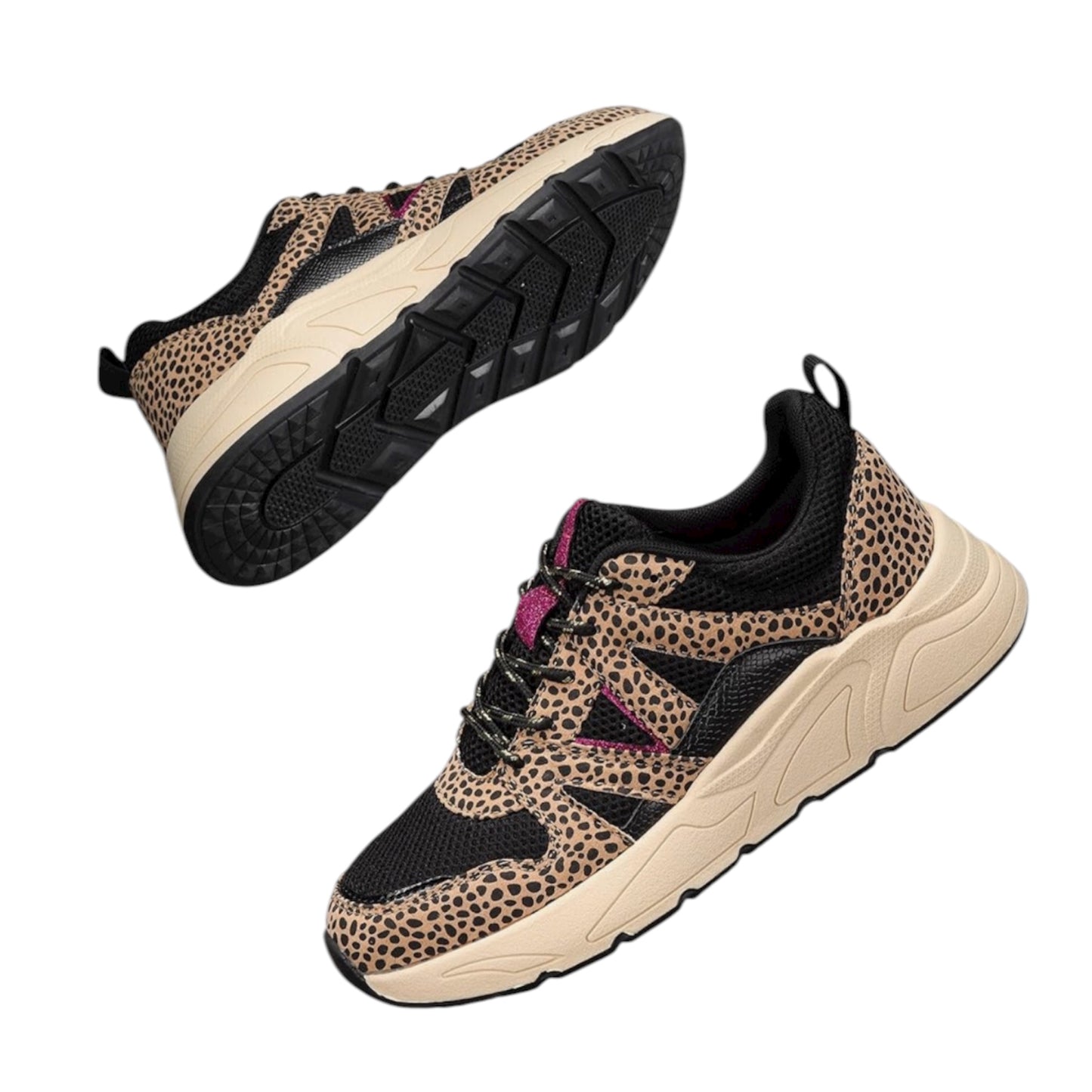 LUCKY STEP Women‘s Fashion Cusual Sneakers Platform Classic Leopard Walking Tennis Travel Shoes Chunky Colorful Lifestyle Sneakers