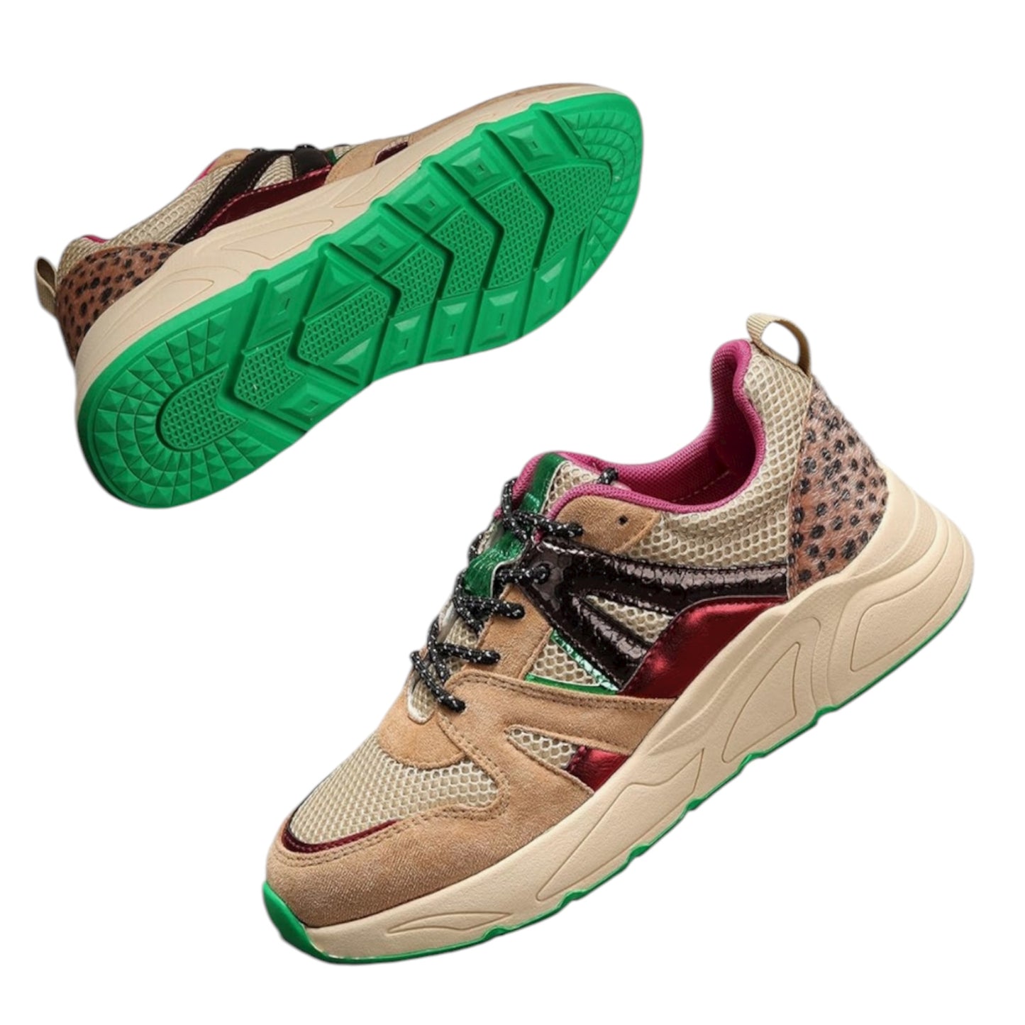 LUCKY STEP Women‘s Fashion Cusual Sneakers Platform Classic Leopard Walking Tennis Travel Shoes Chunky Colorful Lifestyle Sneakers