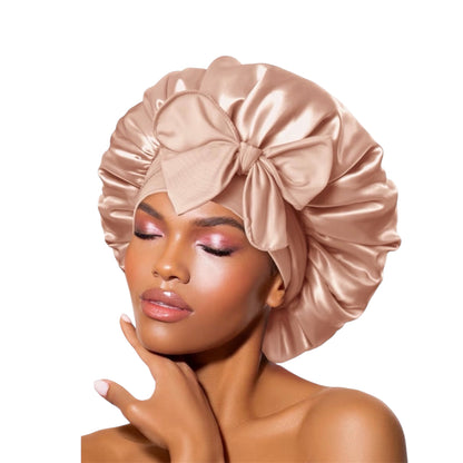 BONNET QUEEN Silk Bonnet, Satin Bonnet, Red Burgundy Silk Scarf Night Cap, for Curly Hair, for Sleeping, Hair Wrap, for Women & Men, Adjustable, with Tie Band