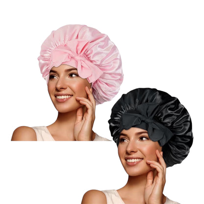 BONNET QUEEN Silk Bonnet, Satin Bonnet, Red Burgundy Silk Scarf Night Cap, for Curly Hair, for Sleeping, Hair Wrap, for Women & Men, Adjustable, with Tie Band