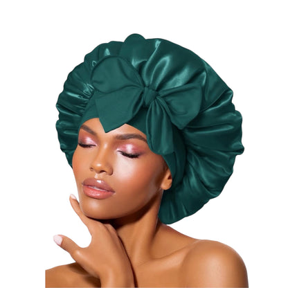 BONNET QUEEN Silk Bonnet, Satin Bonnet, Red Burgundy Silk Scarf Night Cap, for Curly Hair, for Sleeping, Hair Wrap, for Women & Men, Adjustable, with Tie Band