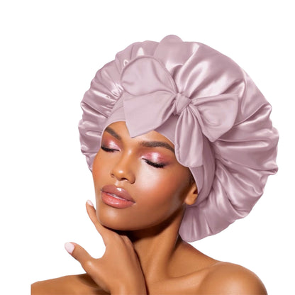 BONNET QUEEN Silk Bonnet, Satin Bonnet, Red Burgundy Silk Scarf Night Cap, for Curly Hair, for Sleeping, Hair Wrap, for Women & Men, Adjustable, with Tie Band