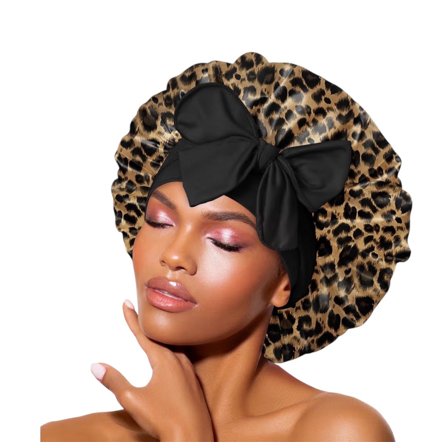 BONNET QUEEN Silk Bonnet, Satin Bonnet, Red Burgundy Silk Scarf Night Cap, for Curly Hair, for Sleeping, Hair Wrap, for Women & Men, Adjustable, with Tie Band