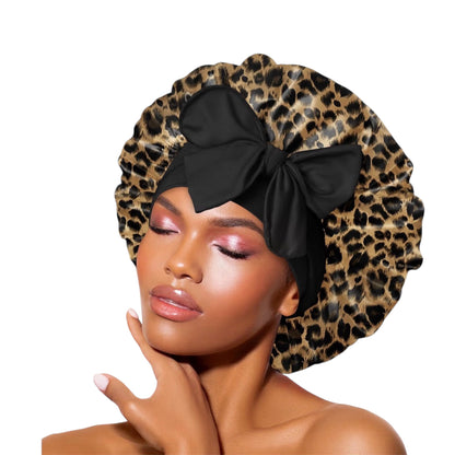 BONNET QUEEN Silk Bonnet, Satin Bonnet, Red Burgundy Silk Scarf Night Cap, for Curly Hair, for Sleeping, Hair Wrap, for Women & Men, Adjustable, with Tie Band