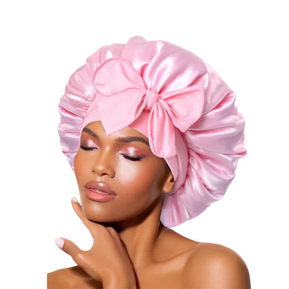 BONNET QUEEN Silk Bonnet, Satin Bonnet, Red Burgundy Silk Scarf Night Cap, for Curly Hair, for Sleeping, Hair Wrap, for Women & Men, Adjustable, with Tie Band