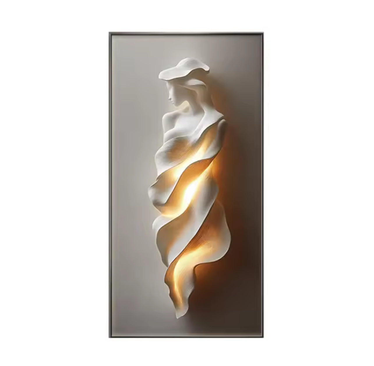 2025 Modern Light Luxury Entrance Wall Art with Lamp – Abstract Corridor Decoration