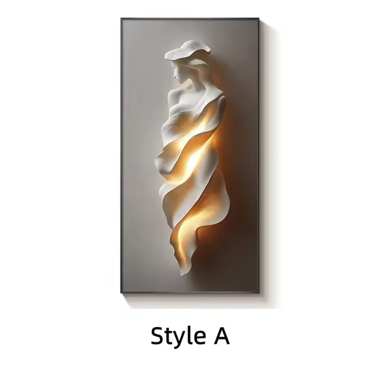 2025 Modern Light Luxury Entrance Wall Art with Lamp – Abstract Corridor Decoration