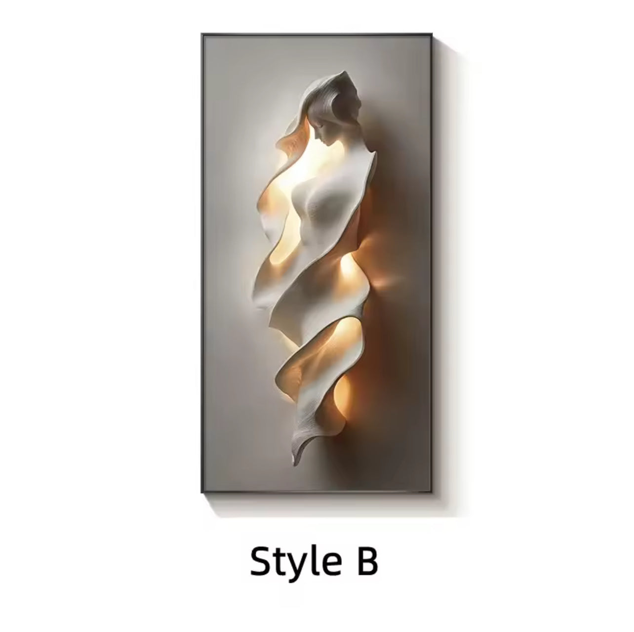 2025 Modern Light Luxury Entrance Wall Art with Lamp – Abstract Corridor Decoration