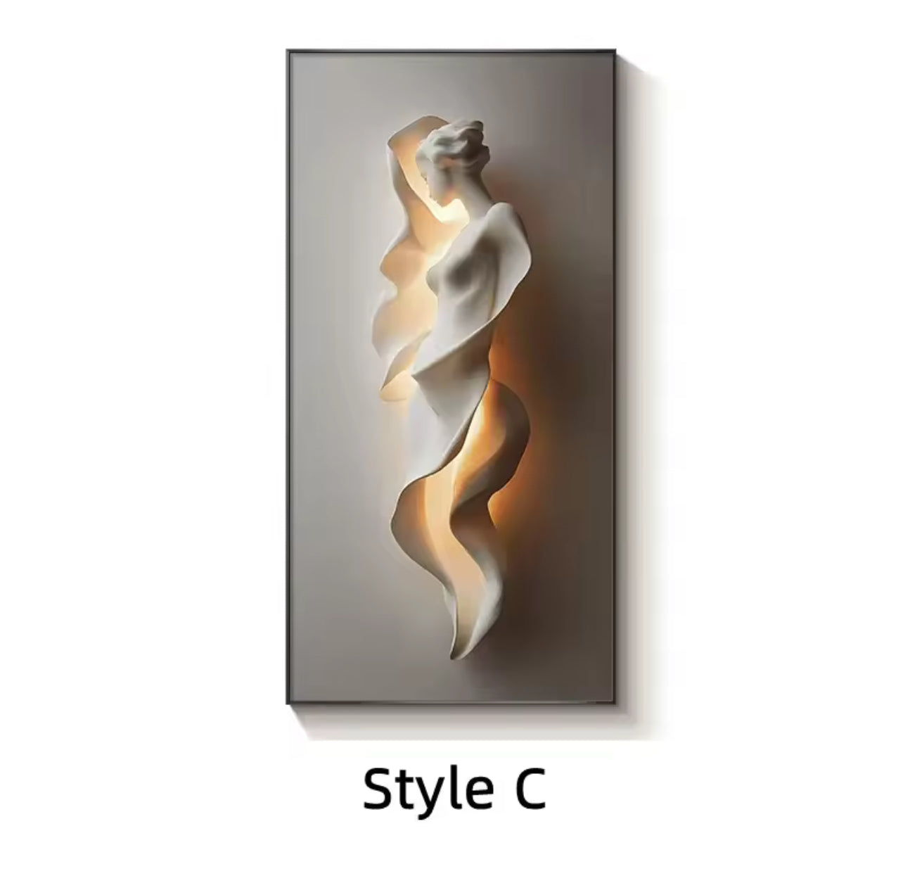 2025 Modern Light Luxury Entrance Wall Art with Lamp – Abstract Corridor Decoration