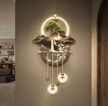 Luxury Abstract Plant LED Hanging Painting – Entrance & Corridor Pendant Lamp