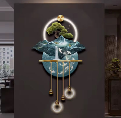 Luxury Abstract Plant LED Hanging Painting – Entrance & Corridor Pendant Lamp