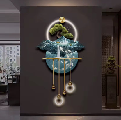 Luxury Abstract Plant LED Hanging Painting – Entrance & Corridor Pendant Lamp