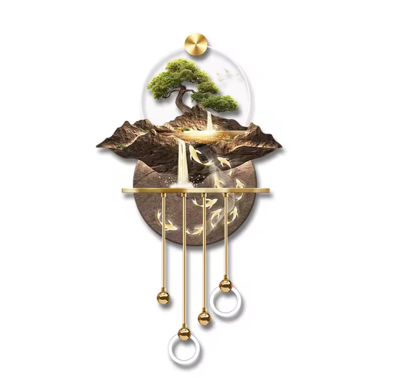 Luxury Abstract Plant LED Hanging Painting – Entrance & Corridor Pendant Lamp