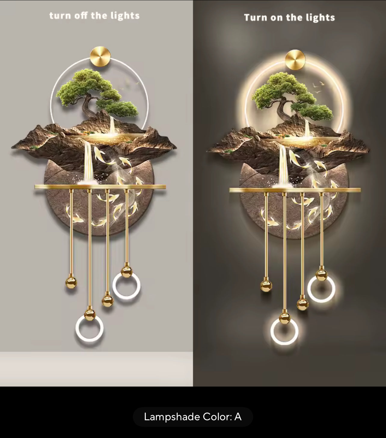 Luxury Abstract Plant LED Hanging Painting – Entrance & Corridor Pendant Lamp