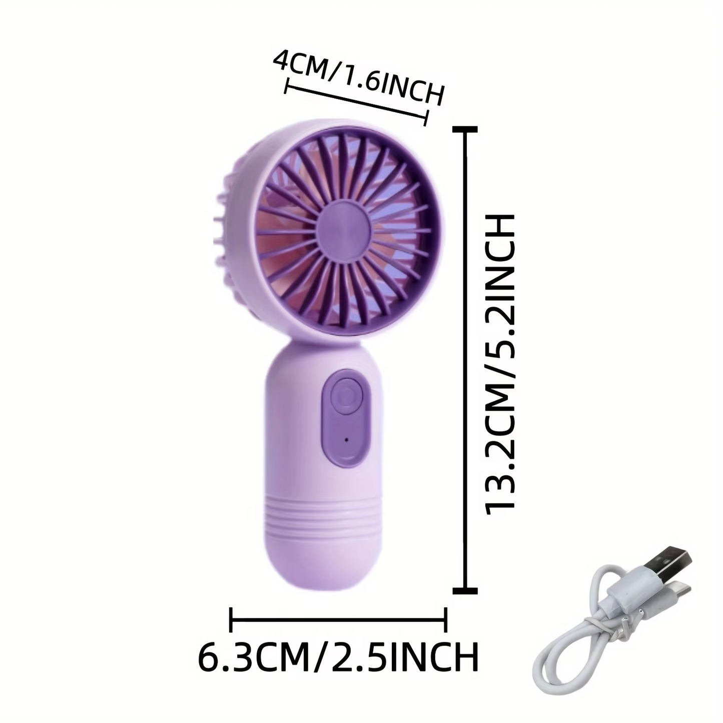 Mini Portable Handheld Fan | USB Rechargeable with 3 Speeds | Compact Fan for Office, Outdoor Travel & Camping