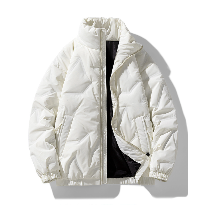 Mens High Collar Quilted Jacket