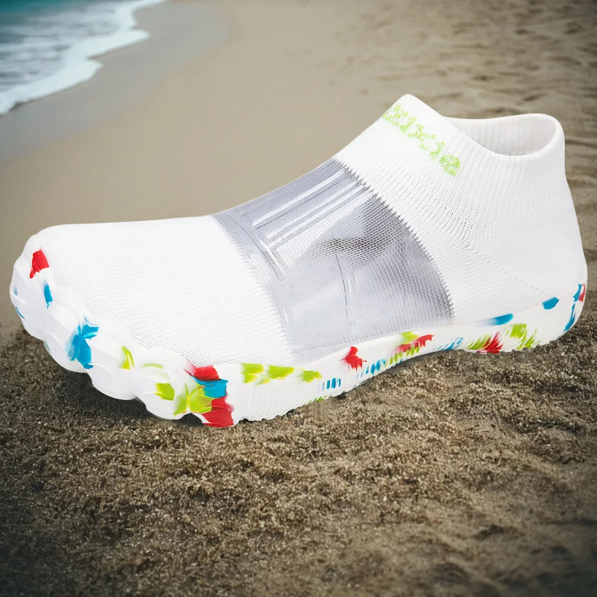 Unisex Outdoor Beach Crossing Shoes Breathable Mesh Slip-On Water Shoes Men Women Swimming Beach Walking Anti-Slip Cut-Resistant