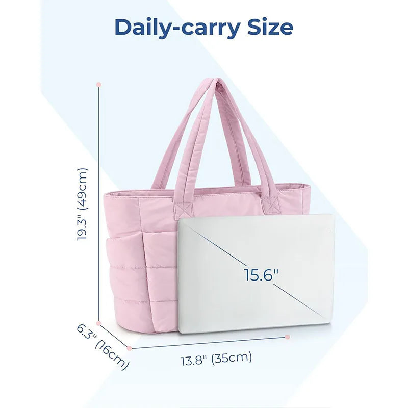 Women'S Bag Large Capacity Solid Color Tote Bag Versatile Handbag for Commuter Work Student Class Shopping Bag