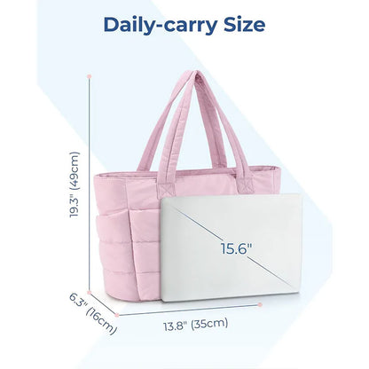 Women'S Bag Large Capacity Solid Color Tote Bag Versatile Handbag for Commuter Work Student Class Shopping Bag