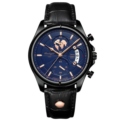 Sports Casual Man Watch Date Waterproof Luminous Leather Chronograph Men'S Watch Business Luxury Quartz Watches for Men