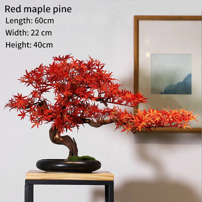 Simulation Bonsai Trees Are Suitable for Decoration, Immortal Welcoming Pine, Green Planting, Artificial Landscape, Home, Living