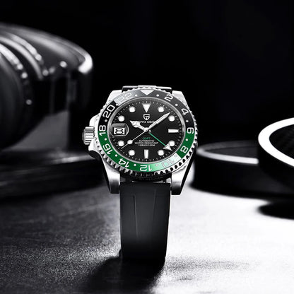 2025 New  Top Mechanical Automatic Watch Sports Rubber Diver Series Watch Luminous Date Display Watches for Man
