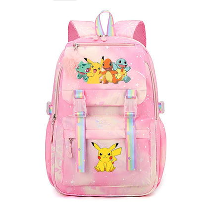 Anime Pikachu Charmander Cartoon Bookbag Pokemon Backpack Children Gift for Teen Student Back to School Backpack Gir