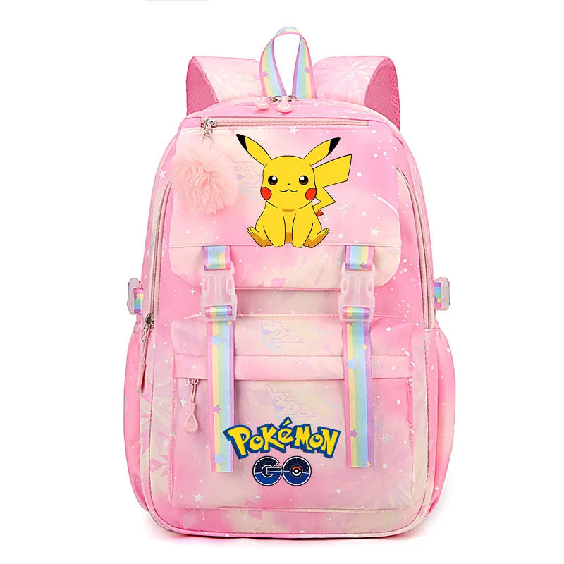 Anime Pikachu Charmander Cartoon Bookbag Pokemon Backpack Children Gift for Teen Student Back to School Backpack Gir
