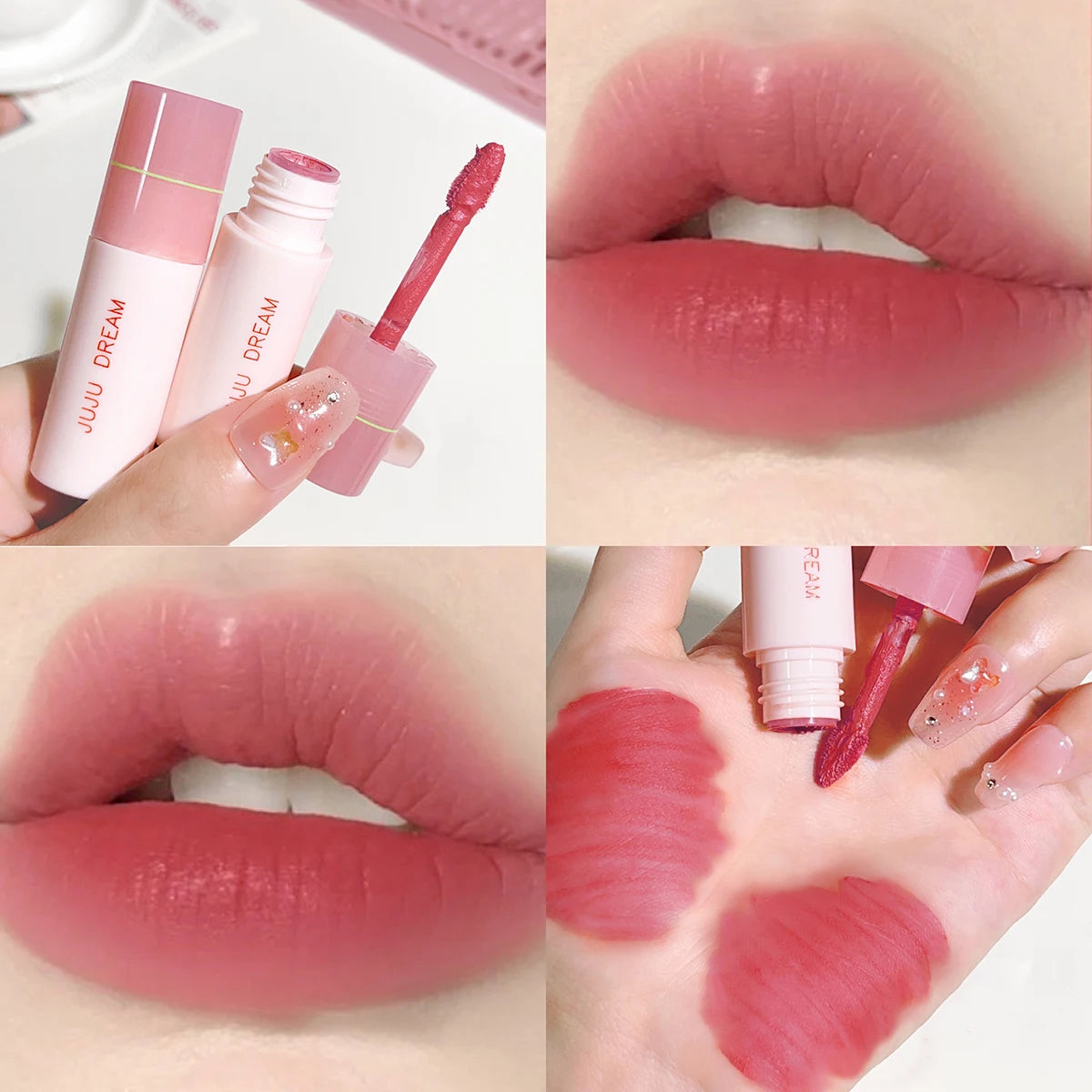 Soft Mist Milk Coffee Small Milk Tube Lip Glaze Air-Sensitive White Mist Velvet Matte Lip Glaze Lipstick