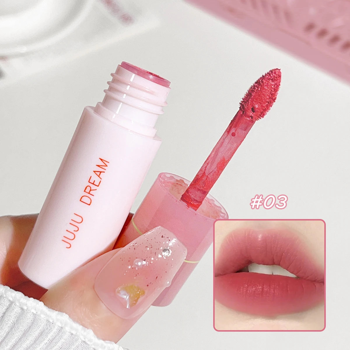 Soft Mist Milk Coffee Small Milk Tube Lip Glaze Air-Sensitive White Mist Velvet Matte Lip Glaze Lipstick