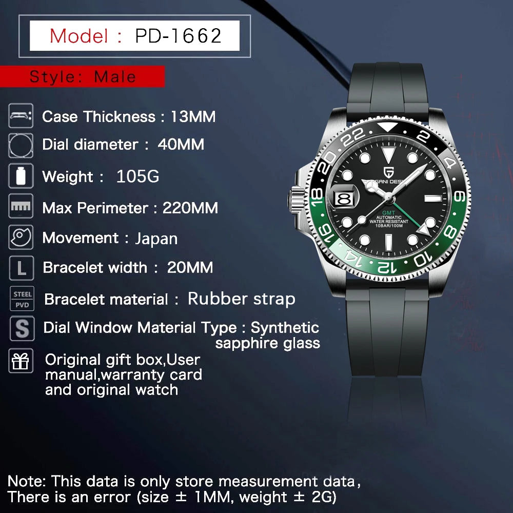 2025 New  Top Mechanical Automatic Watch Sports Rubber Diver Series Watch Luminous Date Display Watches for Man