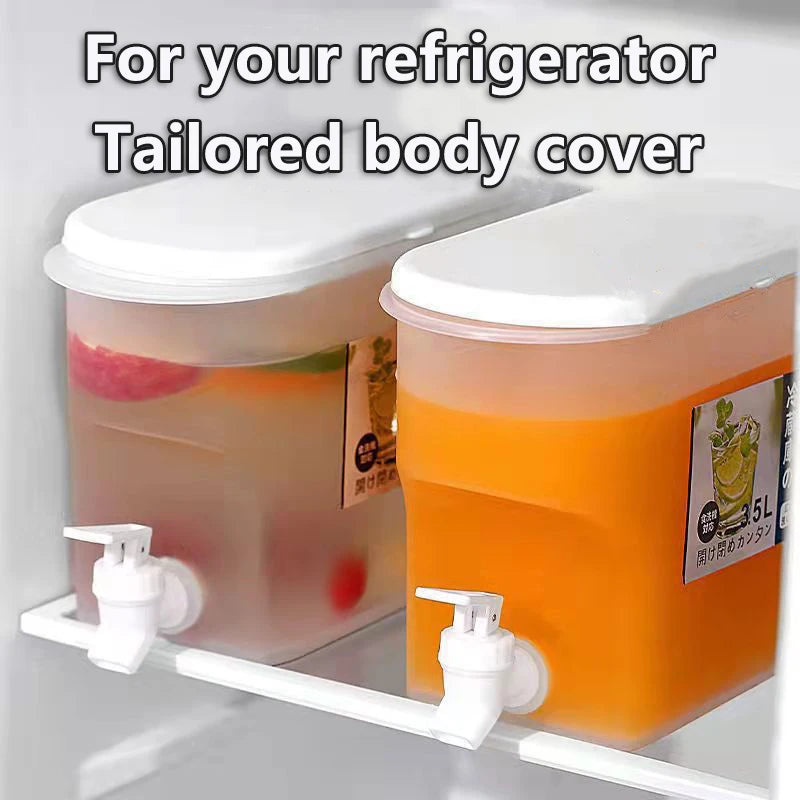 3.5L Water Kettle with Faucet Beverage Dispenser Cold Juice Lemonade Drinks Bucket Liquid Storage Tank Outdoor Fridge Organizers