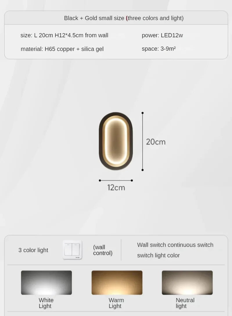 Bedroom Headboard Wall Lamp All Copper Atmosphere Lamp Nordic Minimalist Creative Staircase Light Living Room Background Light