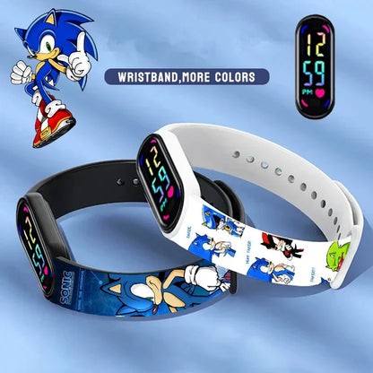 Sonic Children'S Watches Anime Character Luigi Luminous Bracelet Watch LED Touch Waterproof Sports Kids Gifts Watch