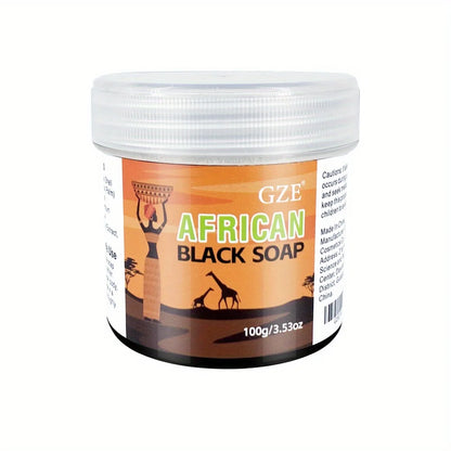 African Black Soap 3-In-1 Face, Hair, and Body Cleanser - Deeply Cleanses and Moisturizes Skin and Hair, Natural Ingredients